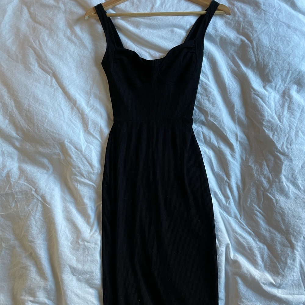Reformation black bodycon maxi dress